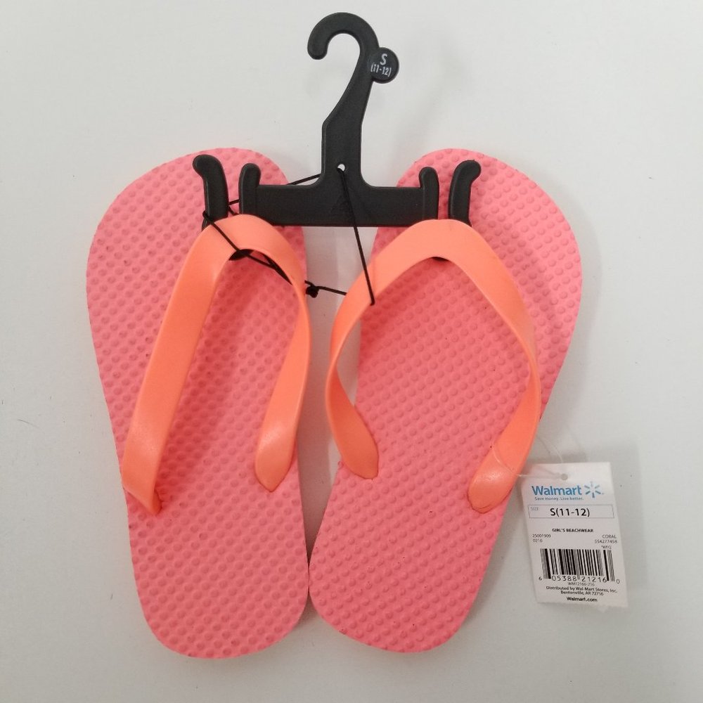 Beachwear Girls Small 11-12 Hot Pink Flip Flops